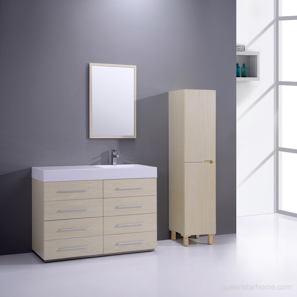 QS-AL06 48” Maple wood color bathroom cabinet